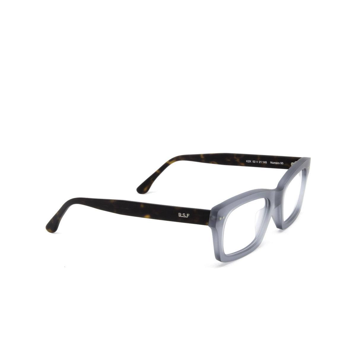 Retrosuperfuture® Rectangle Eyeglasses: NUMERO 95 color Kzk Petrol - three-quarters view