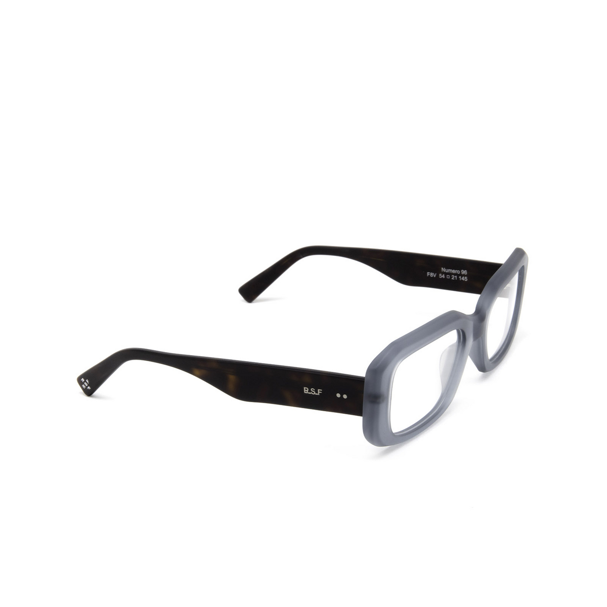 Retrosuperfuture® Rectangle Eyeglasses: NUMERO 96 color F8V Petrol - three-quarters view