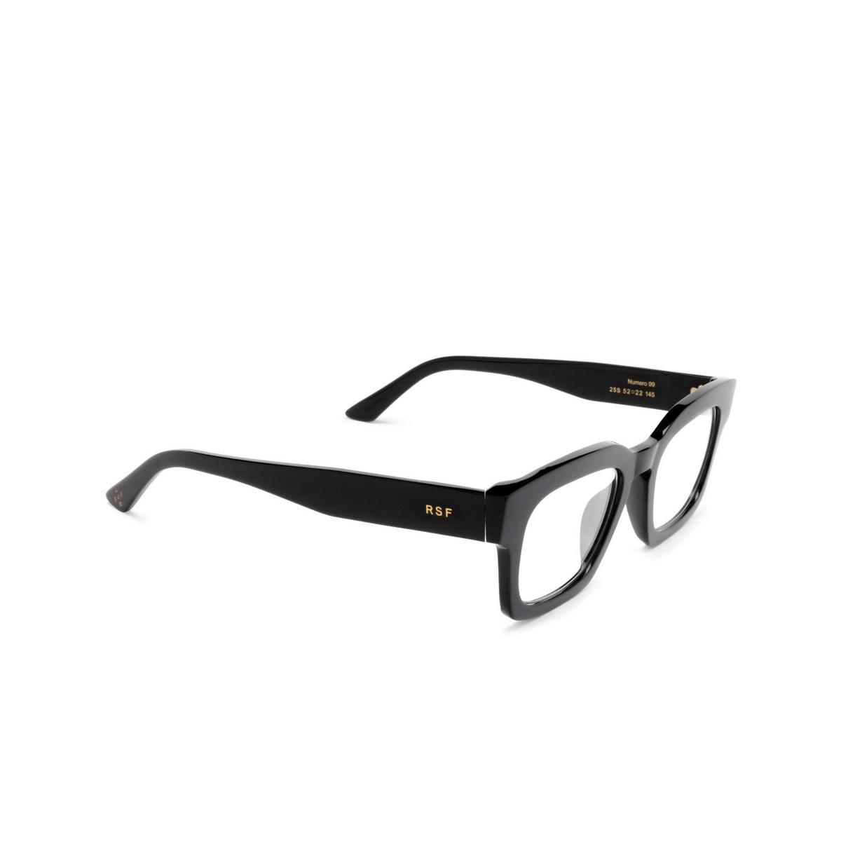 Retrosuperfuture® Rectangle Eyeglasses: NUMERO 99 color 25S Nero - three-quarters view