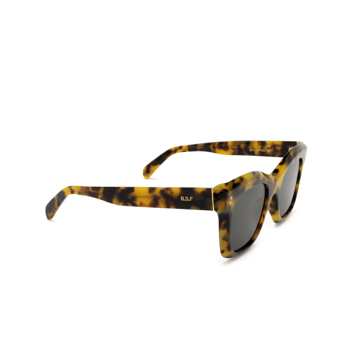 Retrosuperfuture® Square Sunglasses: Vita color Spotted Havana Ley - three-quarters view.