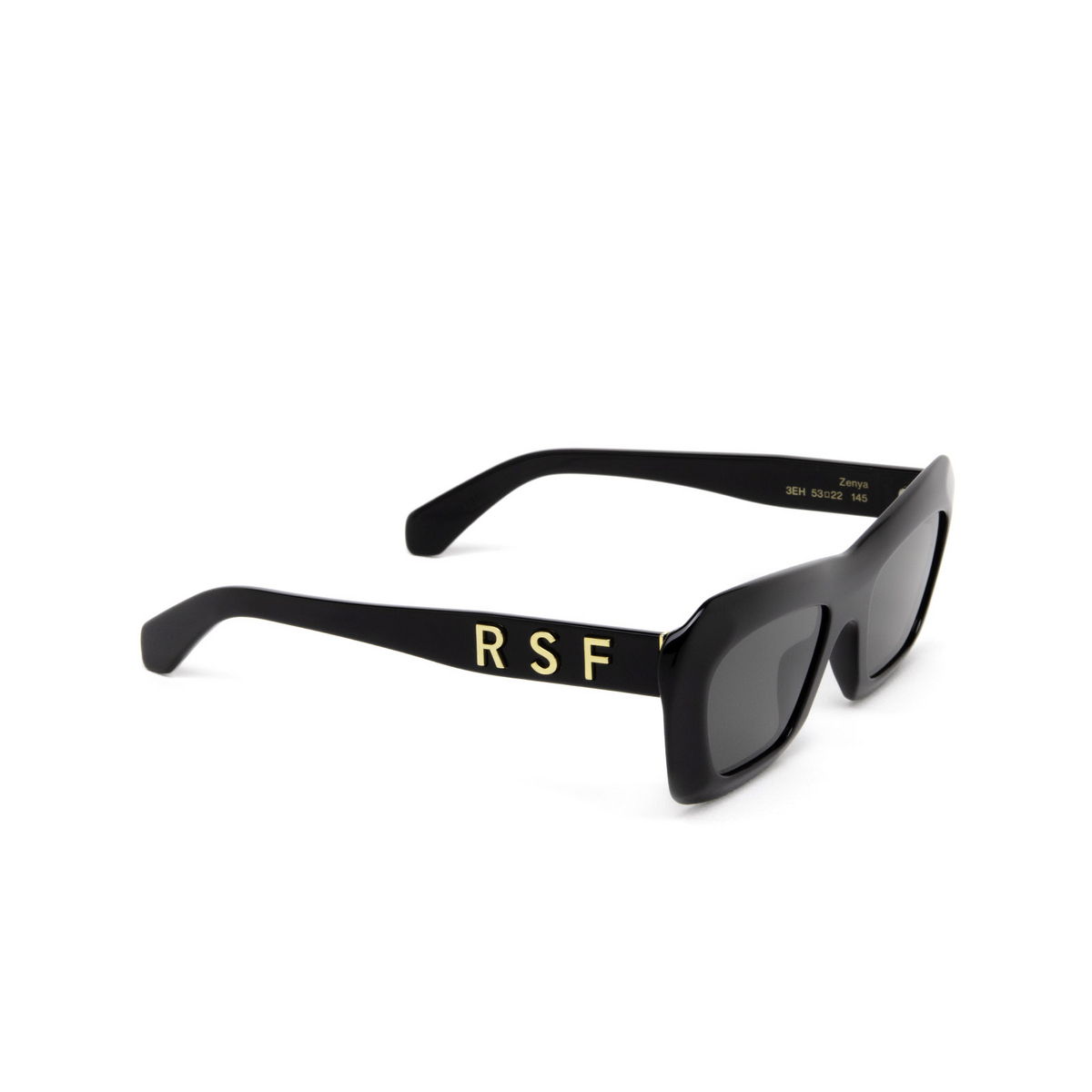 Retrosuperfuture® Cat-eye Sunglasses: Zenya color Black 3EH - three-quarters view.
