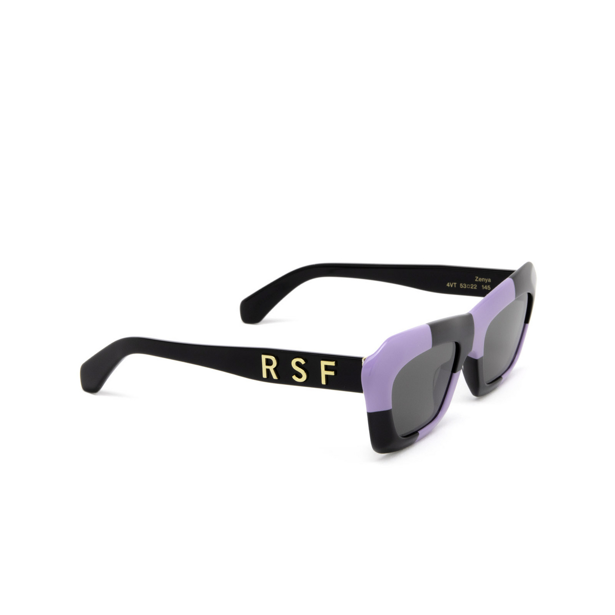 Retrosuperfuture® Cat-eye Sunglasses: Zenya color Scacco Viola 4VT - three-quarters view.