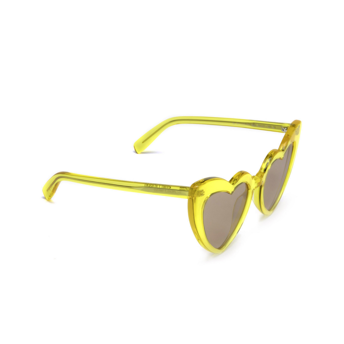 Saint Laurent® Irregular Sunglasses: Loulou SL 181 color Yellow 022 - three-quarters view.