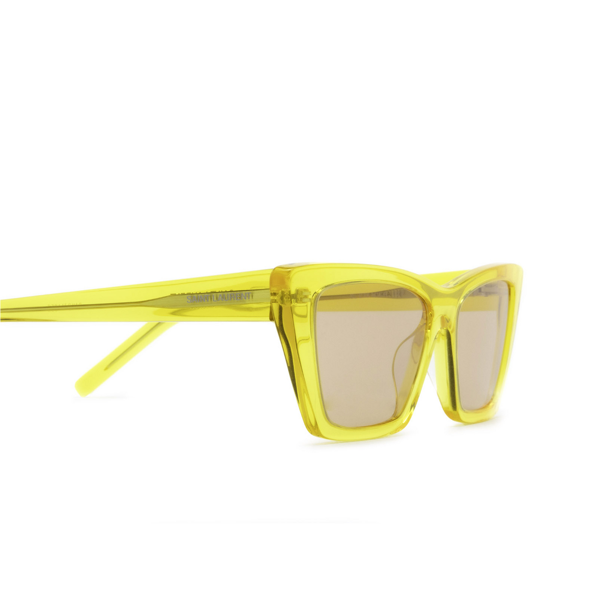 Saint Laurent® Cat-eye Sunglasses: SL 276 Mica color 027 Yellow - product thumbnail 3/3