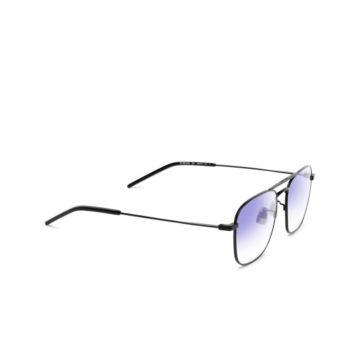 Saint Laurent® Square Sunglasses: SL 309 SUN color Black 001 - three-quarters view.