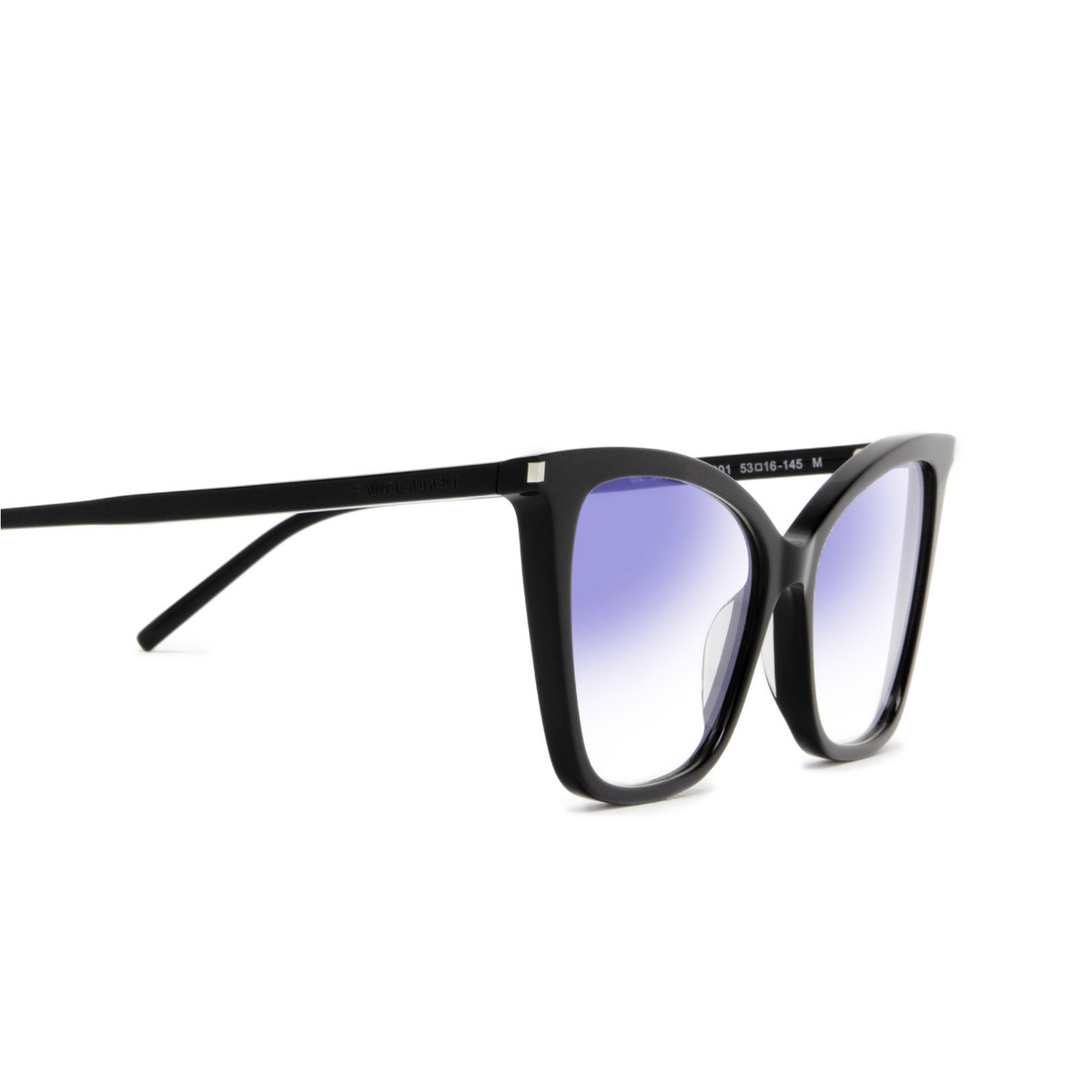 Saint Laurent® Cat-eye Sunglasses: SL 386 SUN color 001 Black - product thumbnail 3/4