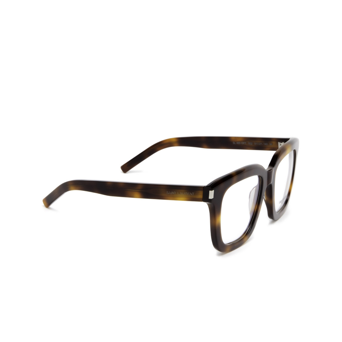 Saint Laurent® Square Eyeglasses: SL 465 OPT color 002 Havana - three-quarters view