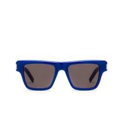 Saint Laurent® Rectangle Sunglasses: SL 469 color 003 Shiny Solid Electric Blue 