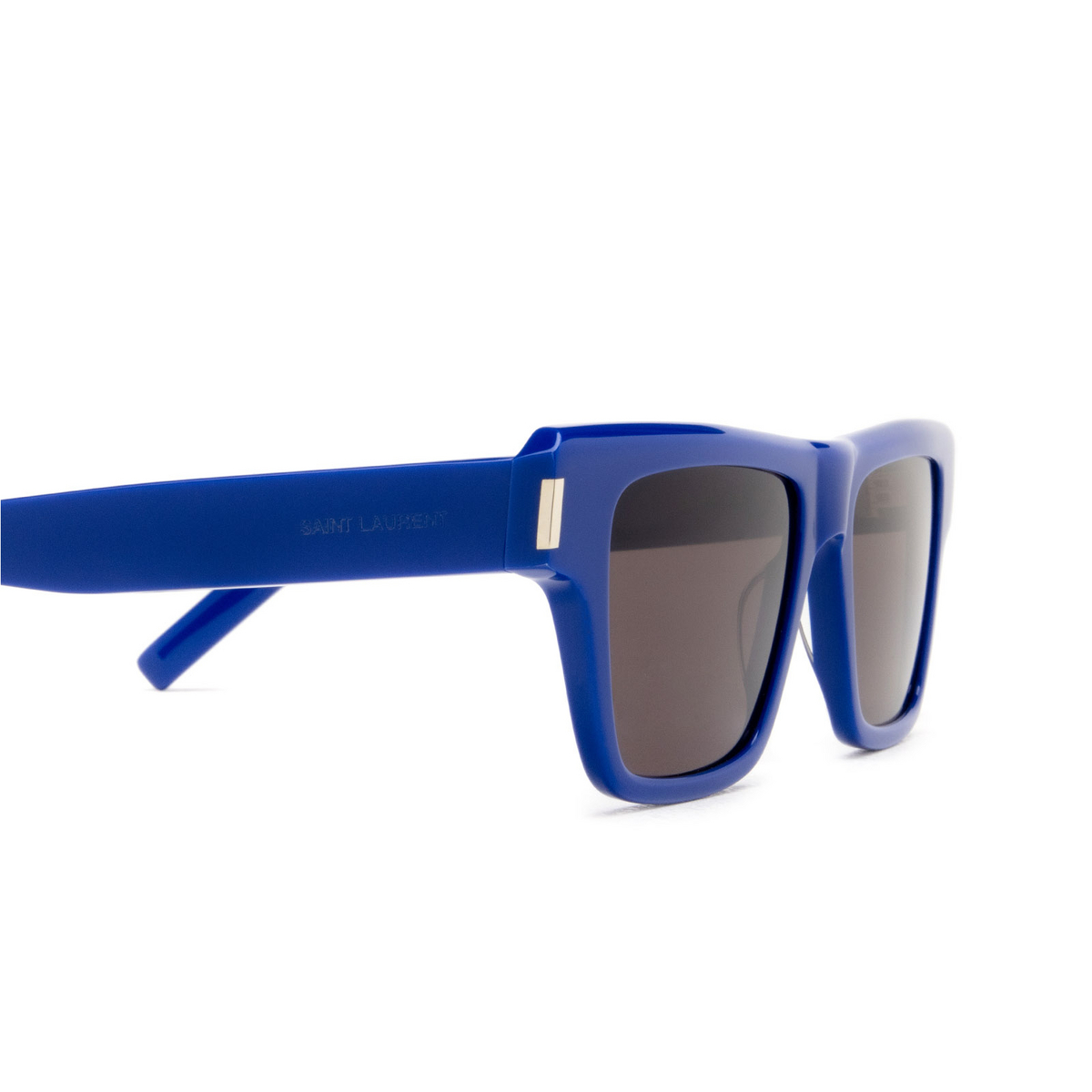 Saint Laurent SL 469 Sunglasses 003 Shiny Solid Electric Blue - product thumbnail 3/4