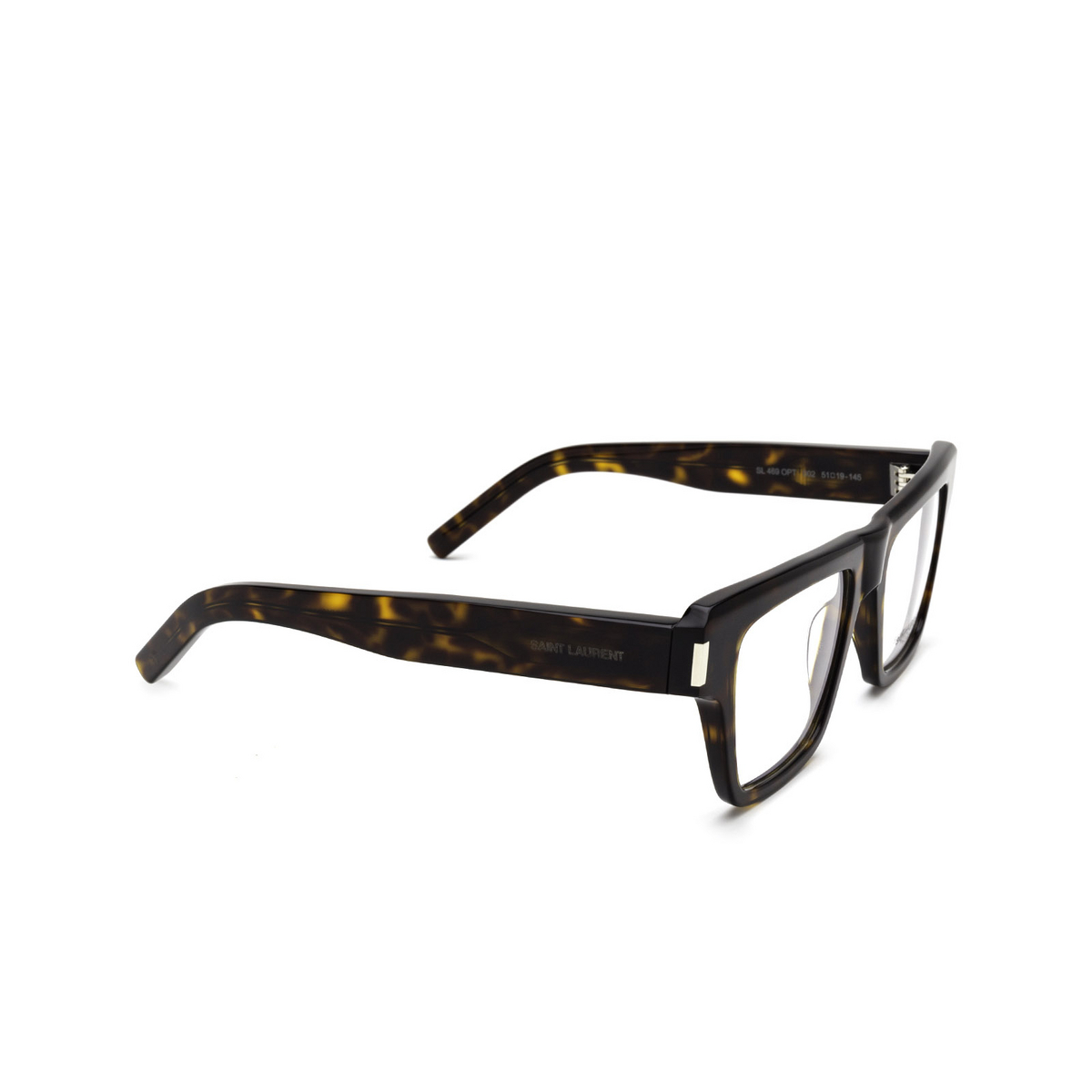 Saint Laurent SL 469 Eyeglasses 002 Havana - three-quarters view