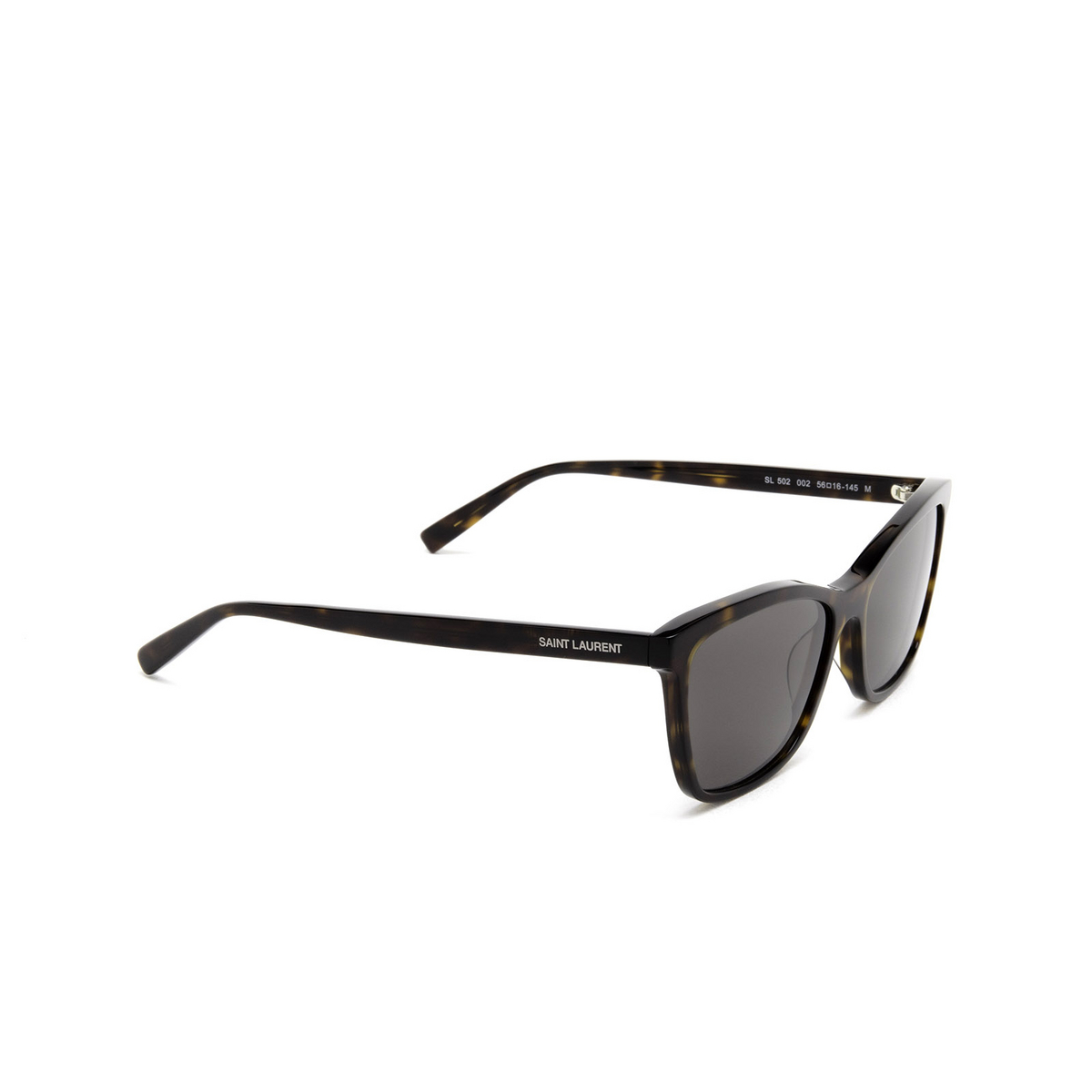 Saint Laurent® Cat-eye Sunglasses: SL 502 color Havana 002 - three-quarters view.