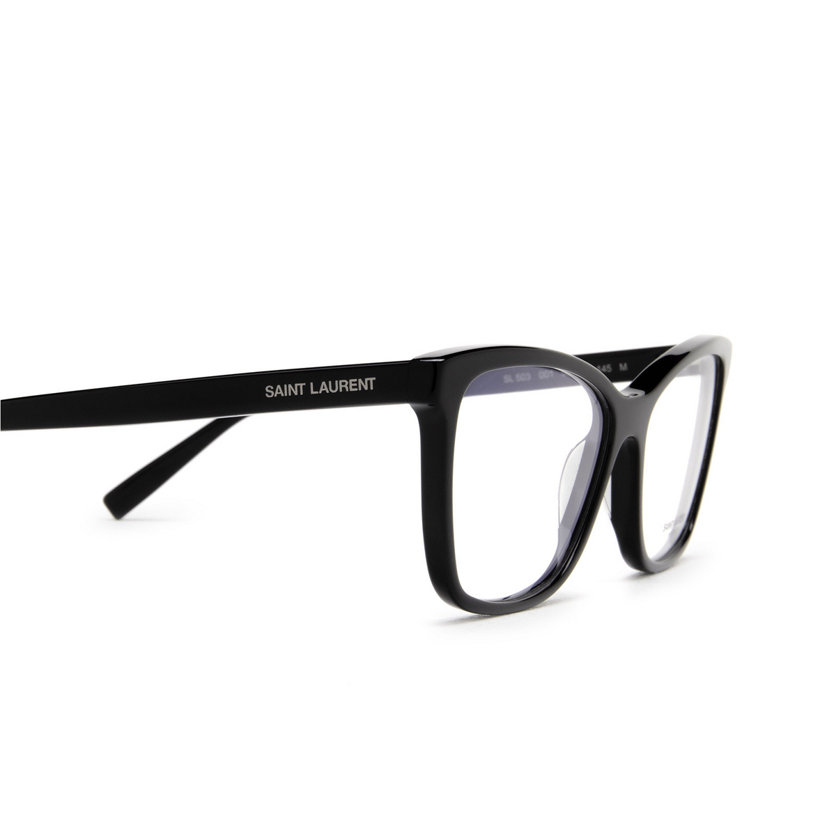 Saint Laurent® Cat-eye Eyeglasses: SL 503 color 001 Black - 3/3