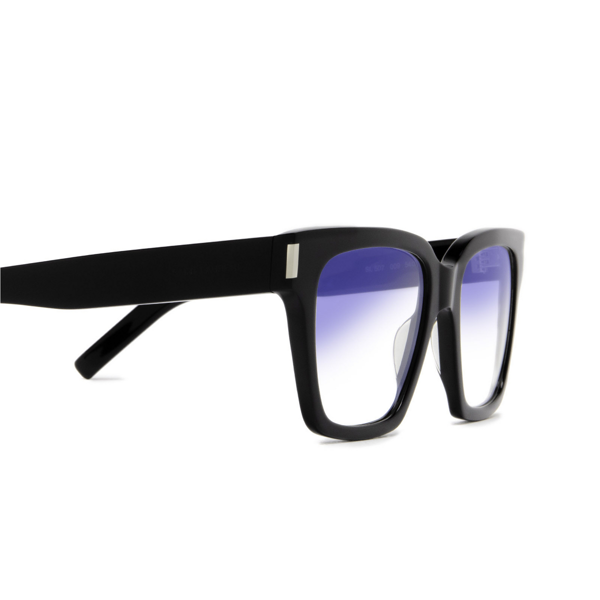 Saint Laurent® Square Sunglasses: SL 507 color 009 Black - product thumbnail 3/4