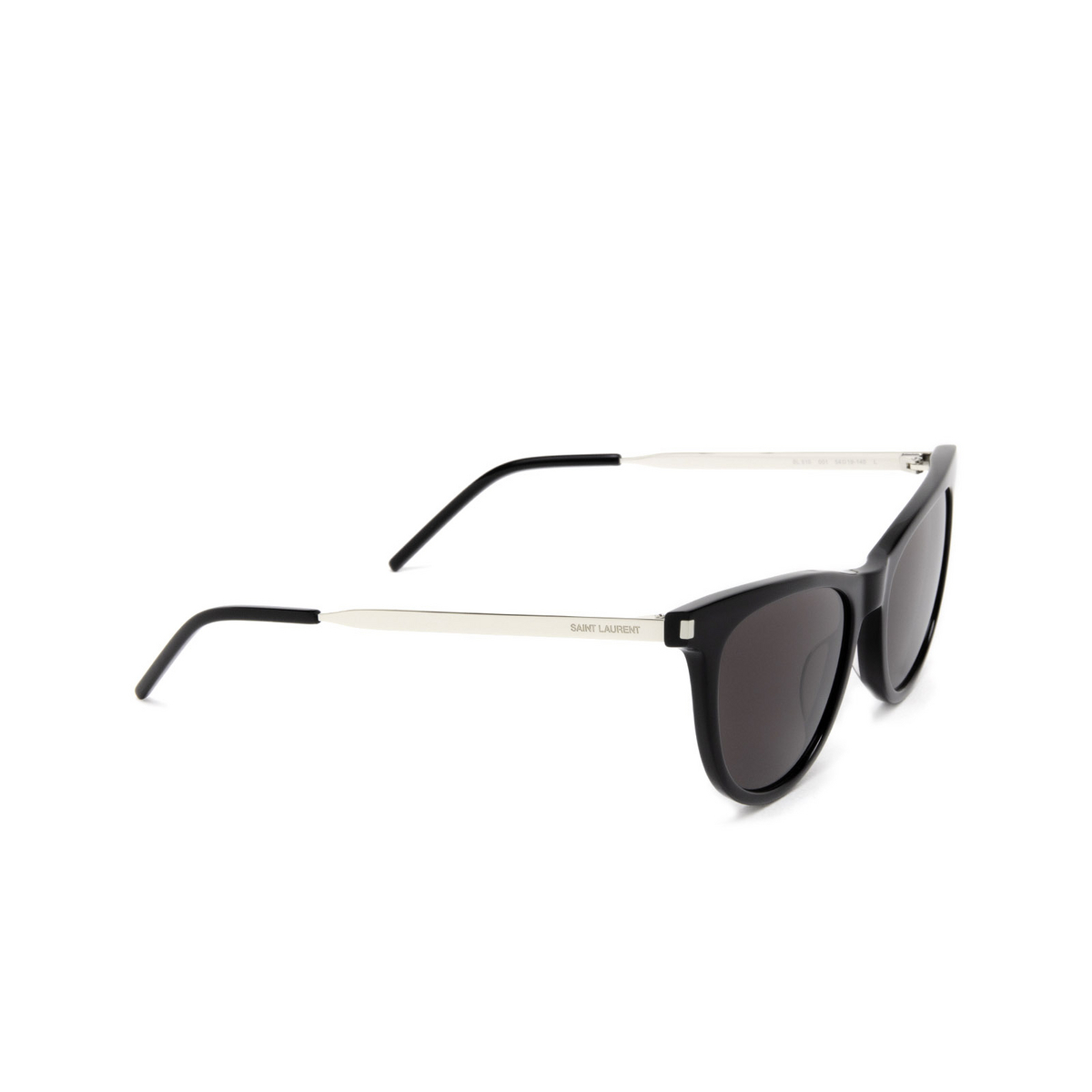 Saint Laurent® Cat-eye Sunglasses: SL 510 color Black 001 - three-quarters view.