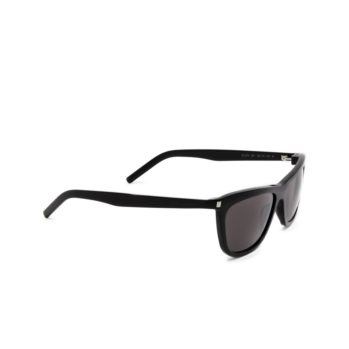 Saint Laurent® Cat-eye Sunglasses: SL 515 color Black 001 - three-quarters view.