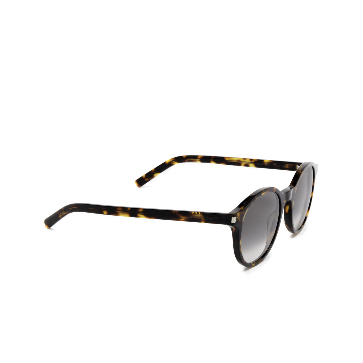Saint Laurent® Round Sunglasses: SL 521 color Havana 004 - three-quarters view.