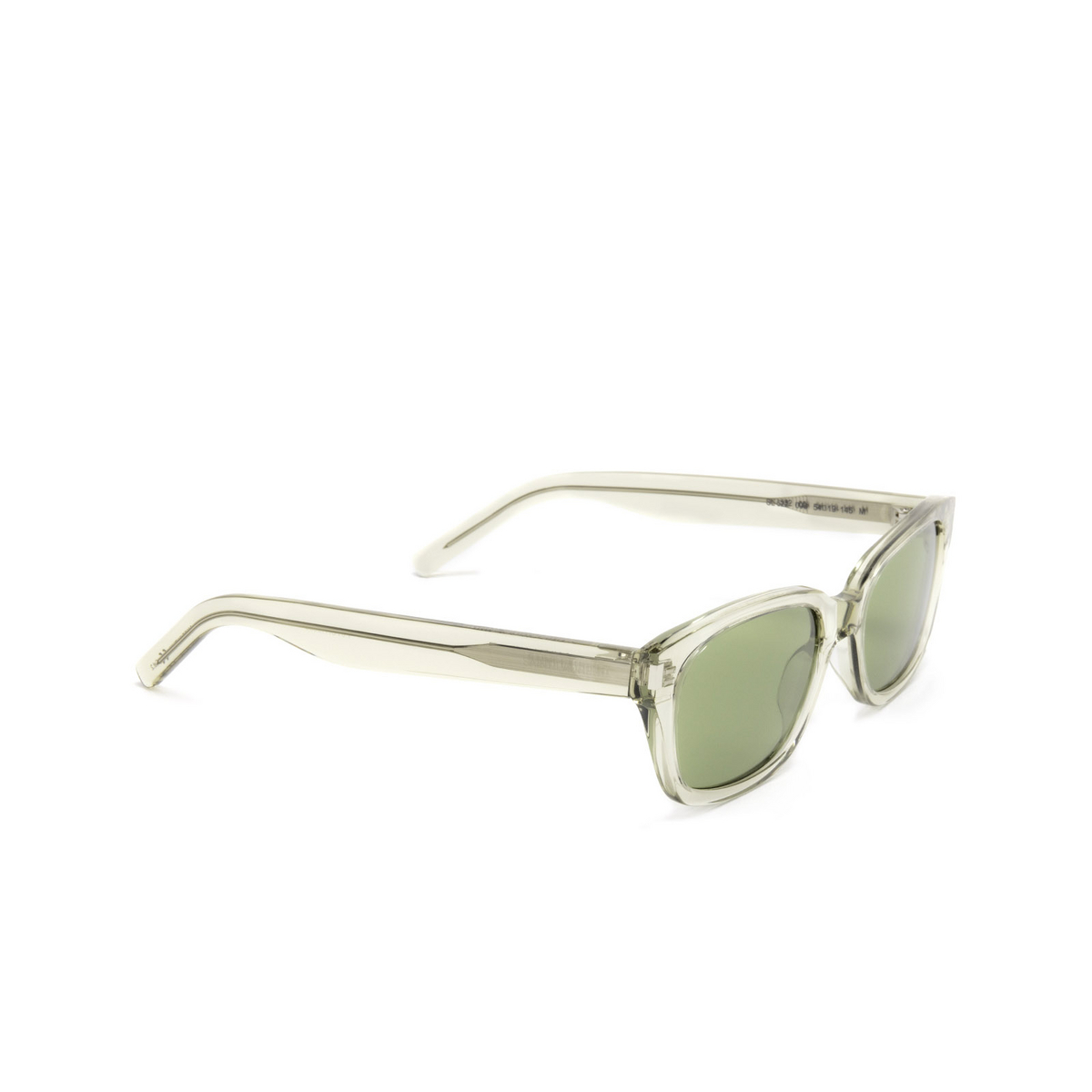 Saint Laurent® Rectangle Sunglasses: SL 522 color Green 006 - three-quarters view.