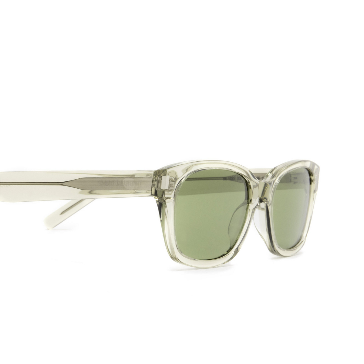Saint Laurent® Rectangle Sunglasses: SL 522 color 006 Green - product thumbnail 3/4