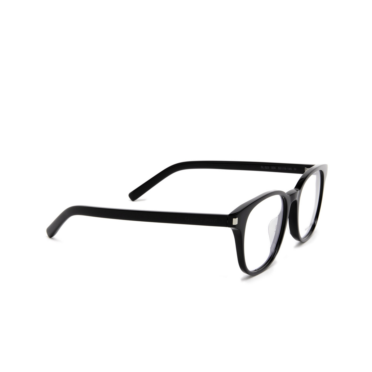 Saint Laurent® Round Eyeglasses: SL 523 color 004 Black - three-quarters view