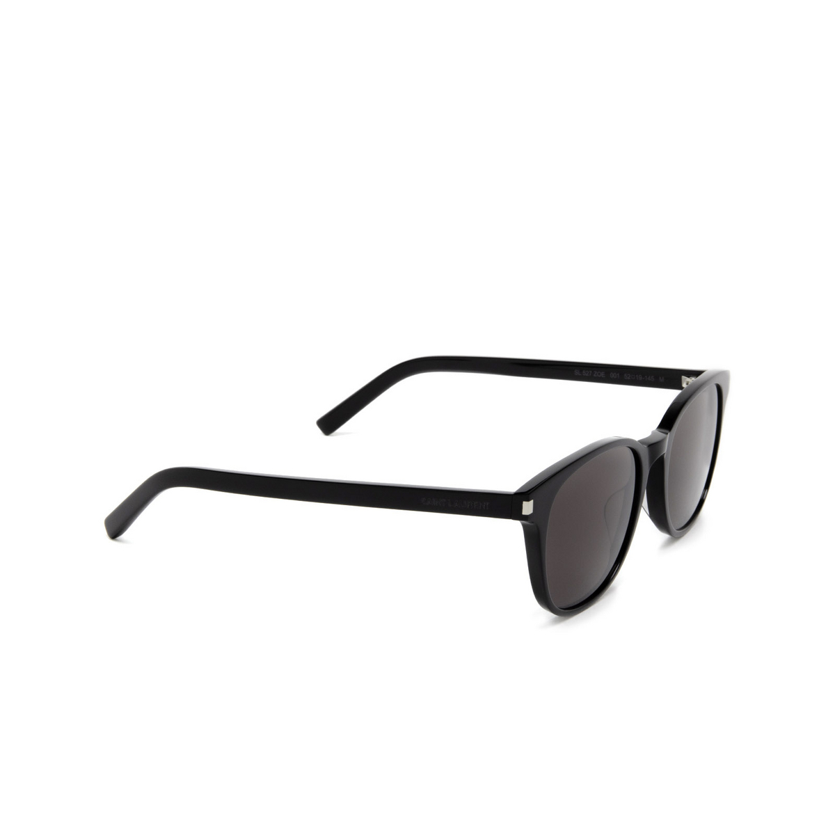 Saint Laurent® Square Sunglasses: SL 527 ZOE color Black 001 - three-quarters view.