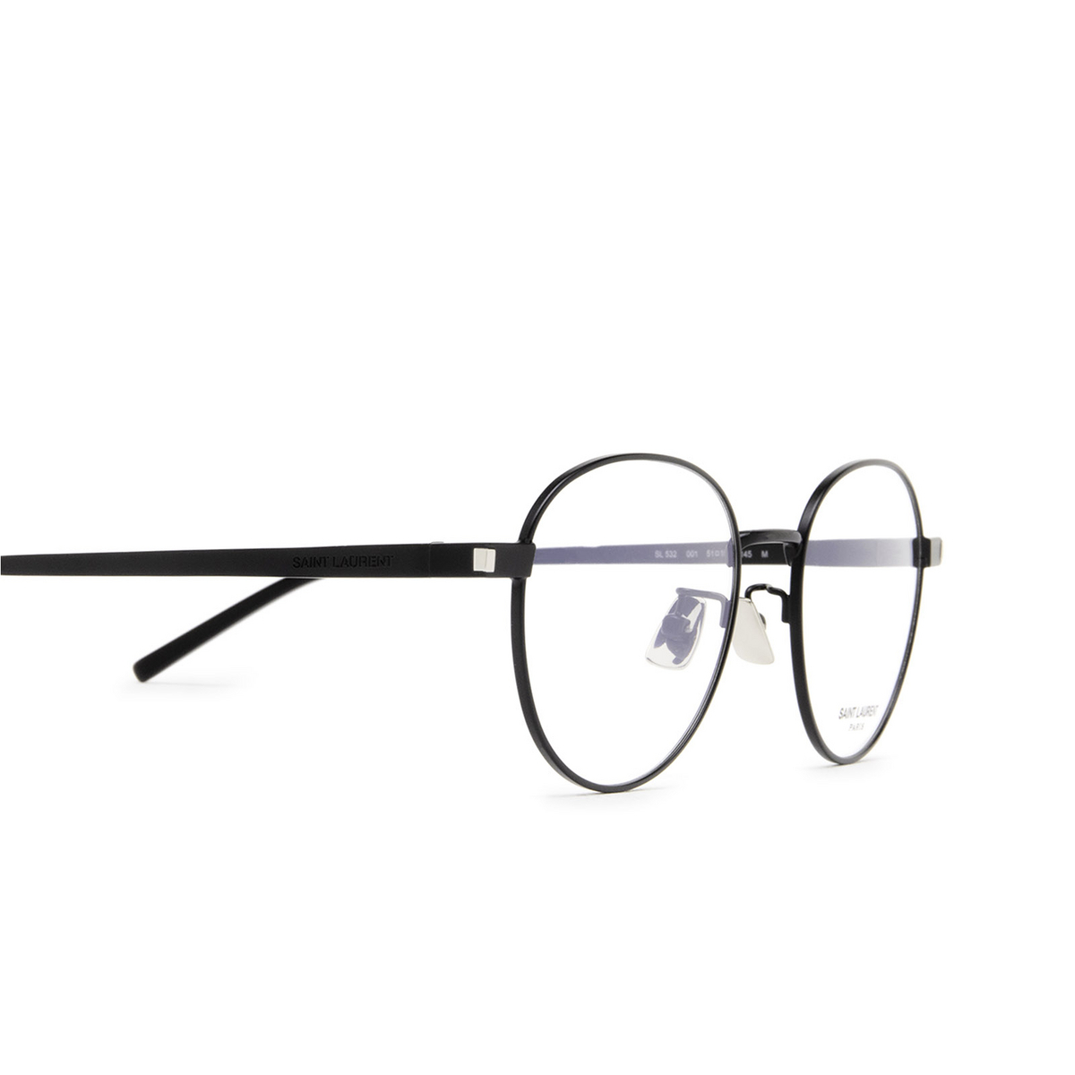 Saint Laurent® Round Eyeglasses: SL 532 color 001 Black - 3/3