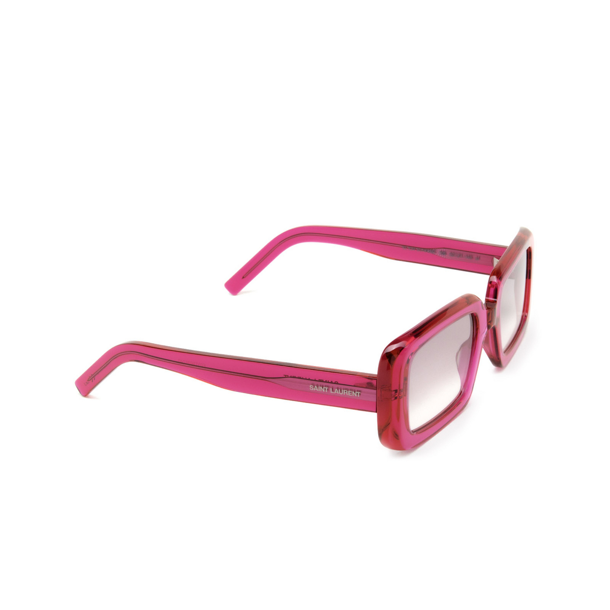 Saint Laurent® Rectangle Sunglasses: SL 534 SUNRISE color Pink 006 - three-quarters view.
