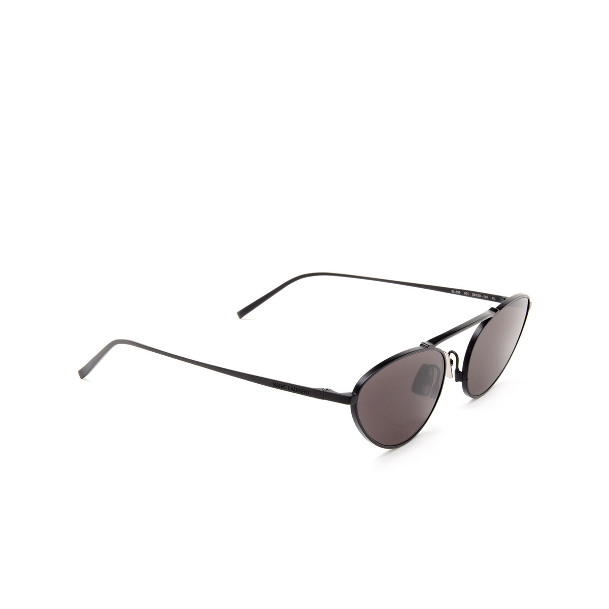Saint Laurent® Oval Sunglasses: SL 538 color 001 Black - product thumbnail 2/3