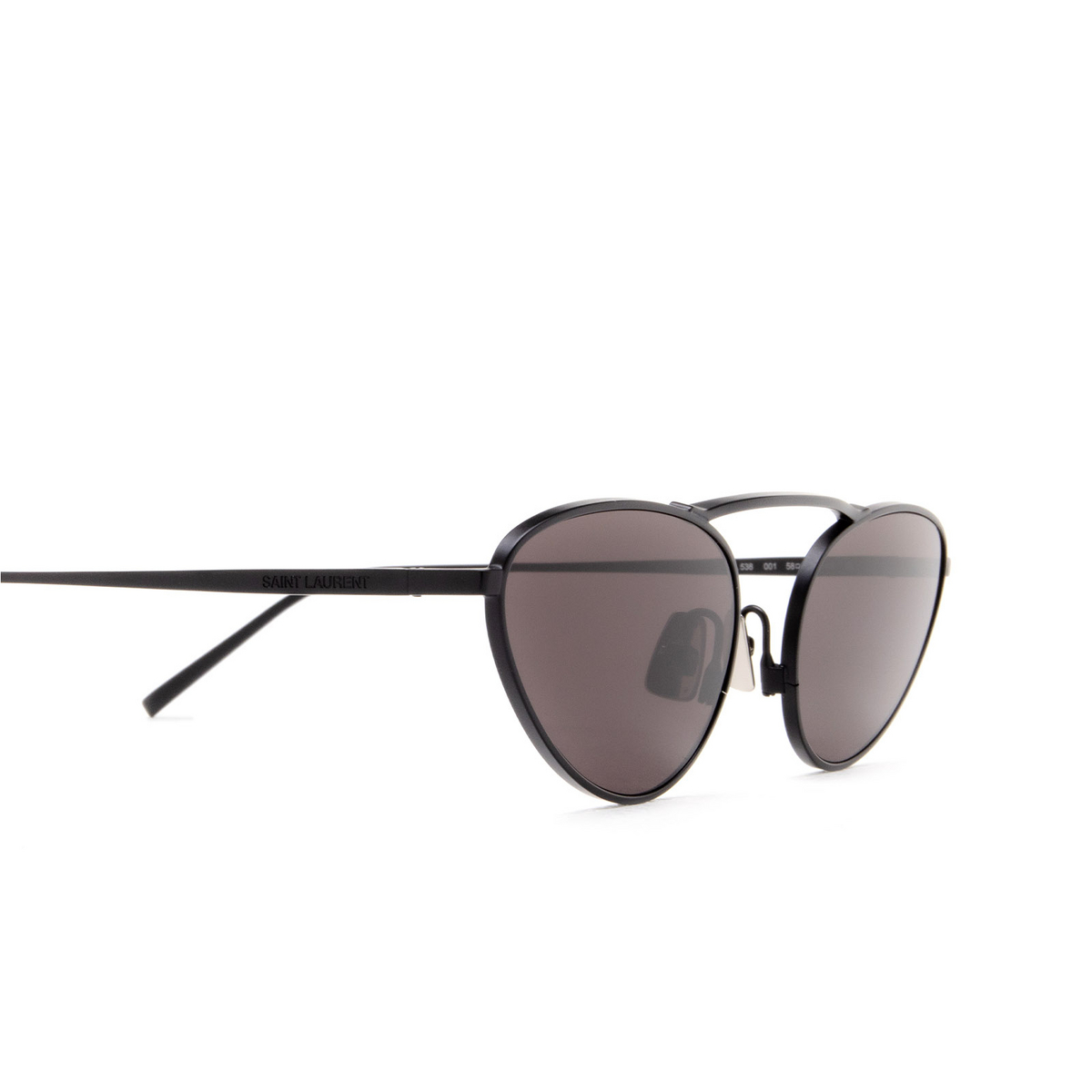 Saint Laurent® Oval Sunglasses: SL 538 color 001 Black - 3/3