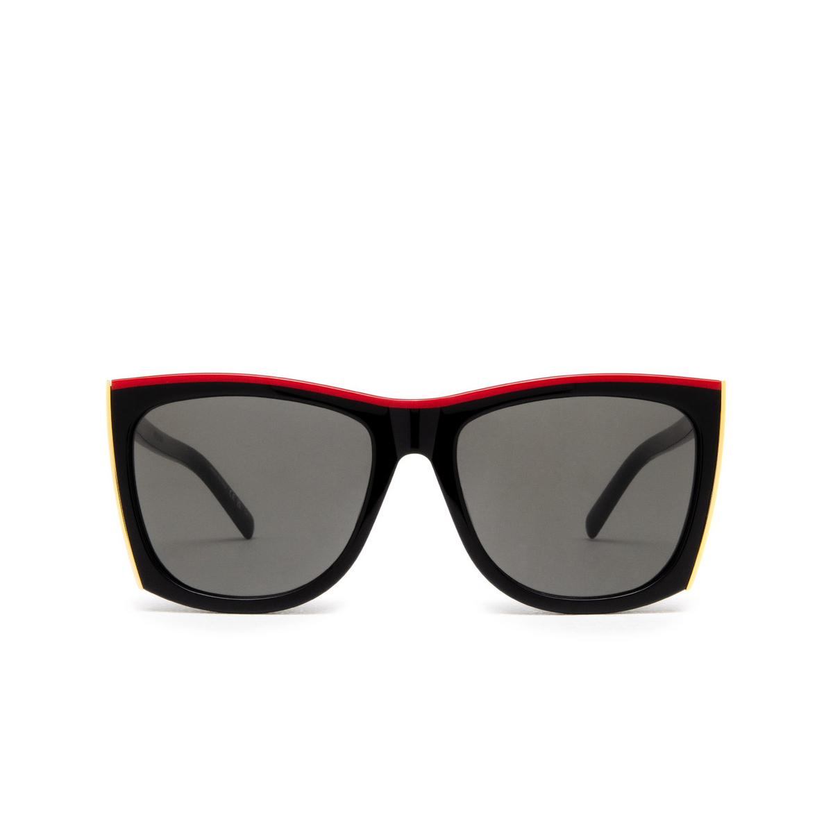 Saint Laurent® Rectangle Sunglasses: SL 539 PALOMA color 001 Shiny Black - front view