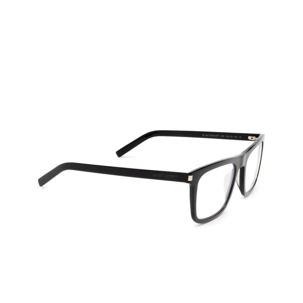 Saint Laurent SL 547 SLIM Eyeglasses 005 Black - three-quarters view