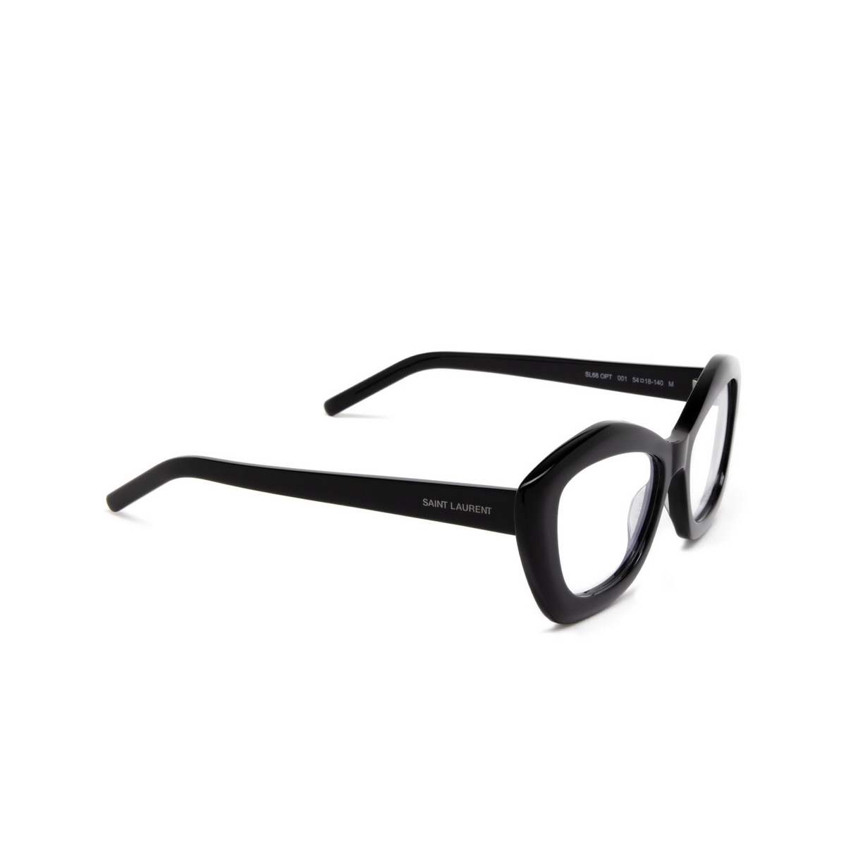 Saint Laurent® Irregular Eyeglasses: SL 68 OPT color 001 Black - three-quarters view