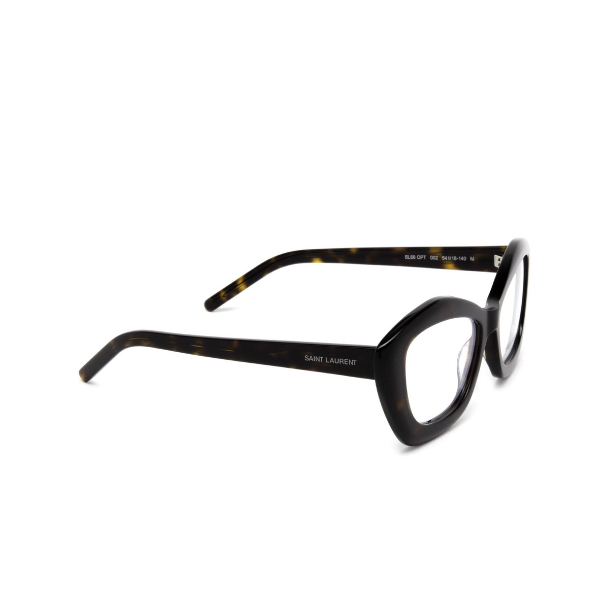 Saint Laurent® Irregular Eyeglasses: SL 68 OPT color 002 Havana - three-quarters view