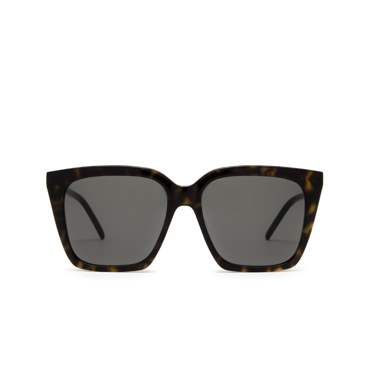 Saint Laurent® Square Sunglasses: SL M100 color Havana 004 - front view.