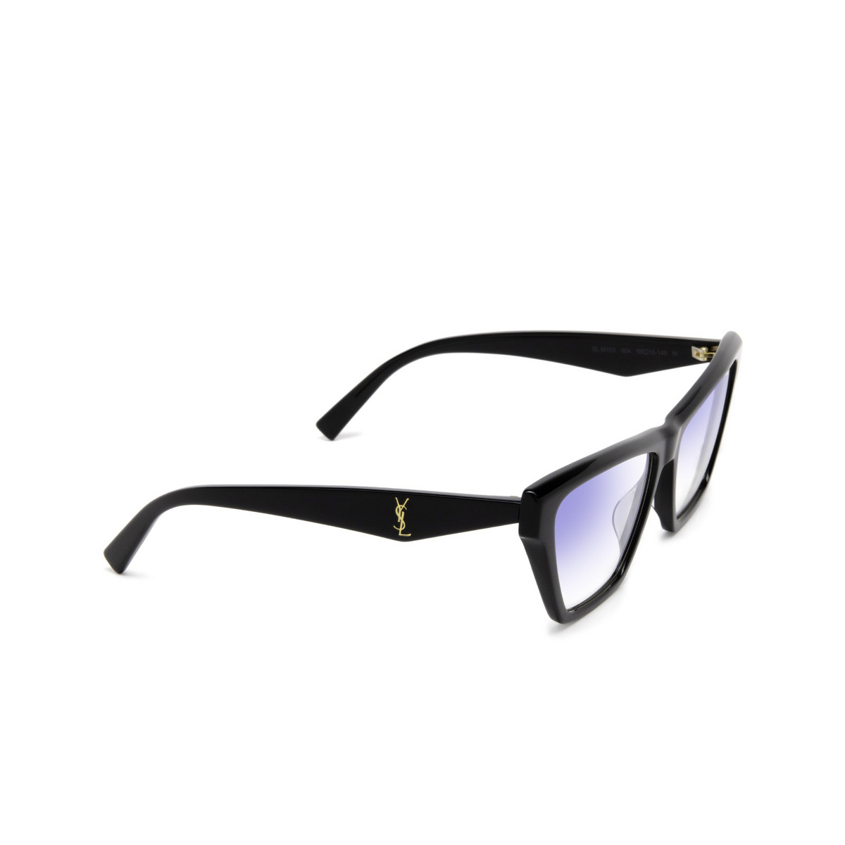 Saint Laurent® Cat-eye Sunglasses: SL M103 color Black 004 - three-quarters view.