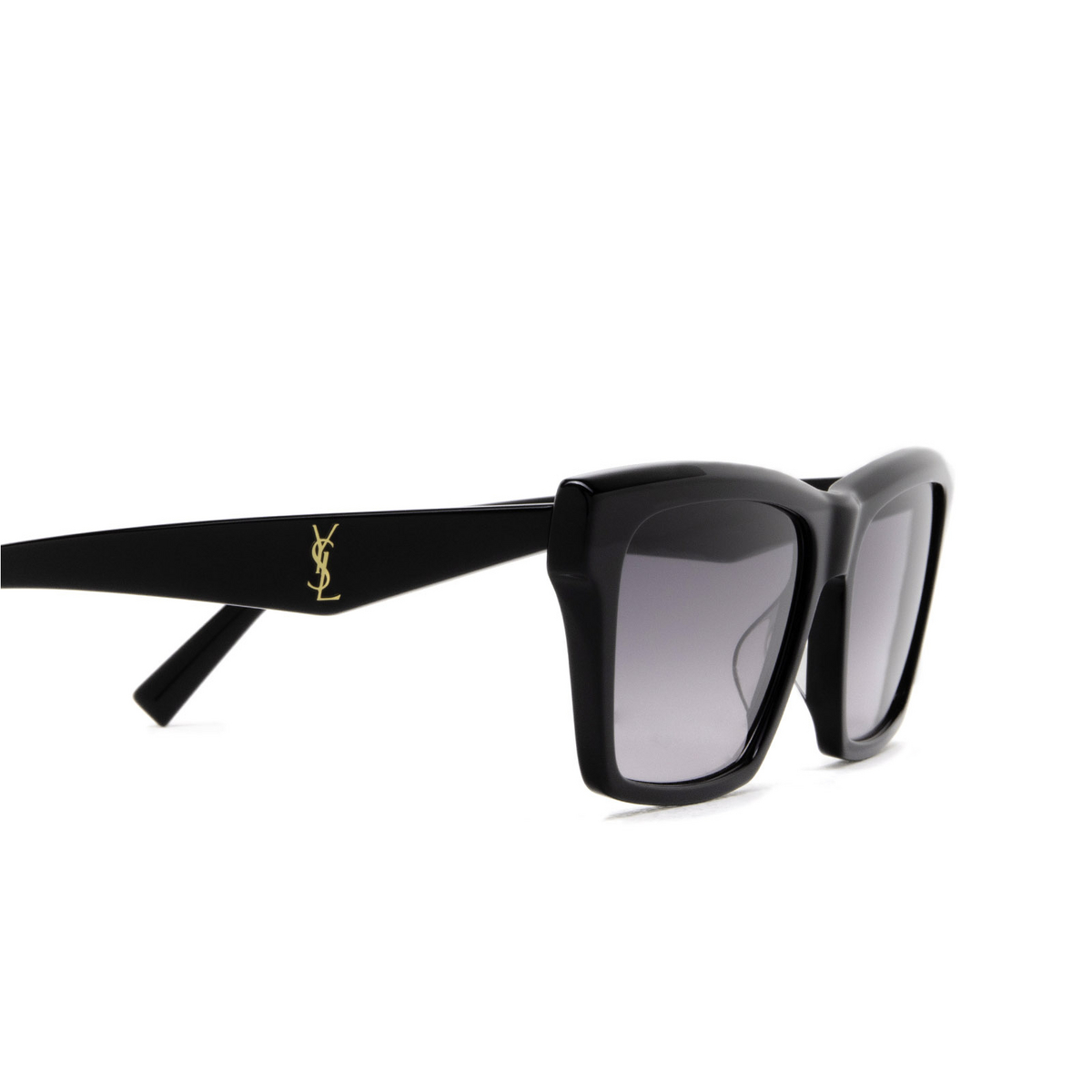 Saint Laurent® Rectangle Sunglasses: SL M104 color 001 Black - 3/3