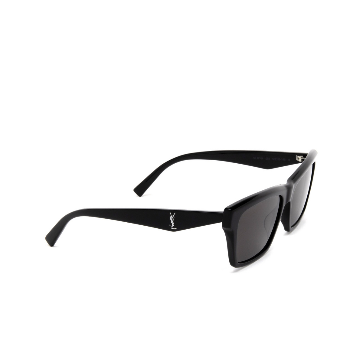 Saint Laurent SL M104 Sunglasses 002 Black - three-quarters view