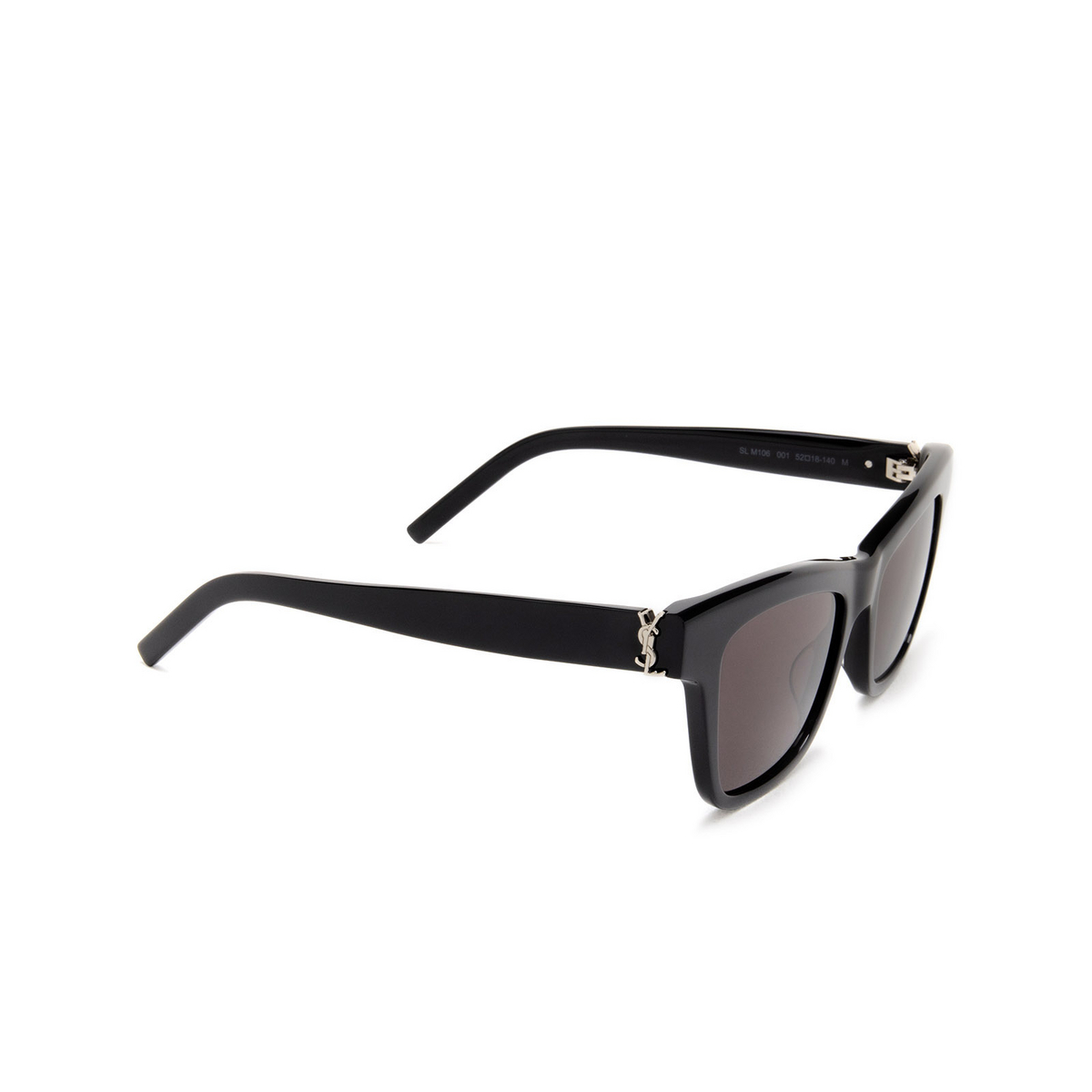 Saint Laurent SL M106 Sunglasses 001 Black - three-quarters view