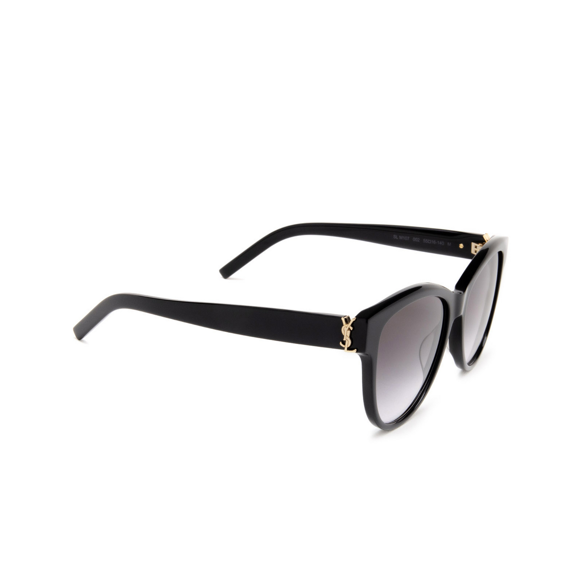 Saint Laurent SL M107 Sunglasses 002 Black - three-quarters view