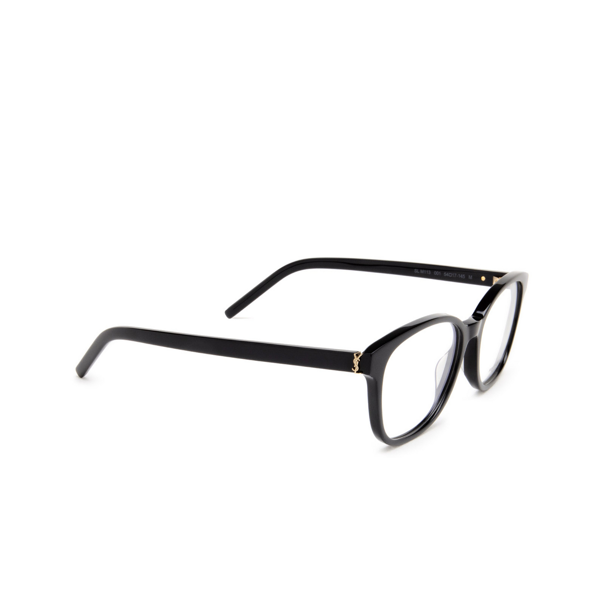 Saint Laurent SL M113 Eyeglasses 001 Black - three-quarters view