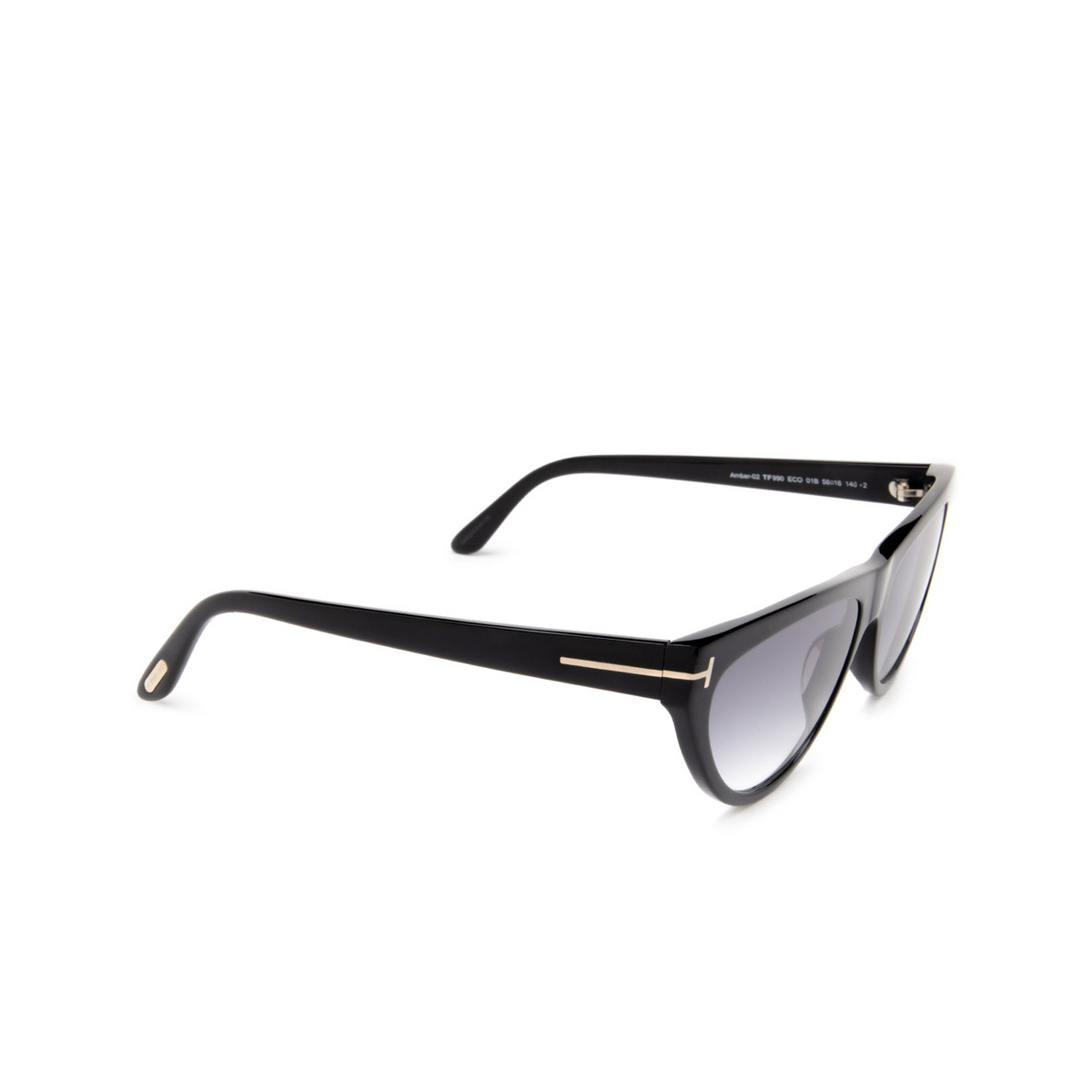 Tom Ford AMBER 02 Sunglasses 01B Black - three-quarters view