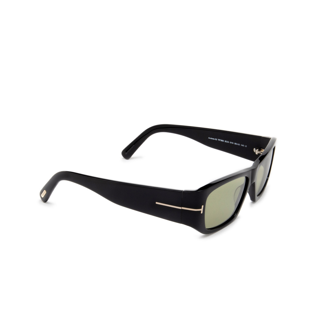 Tom Ford ANDRES-02 Sunglasses 01N Black - three-quarters view