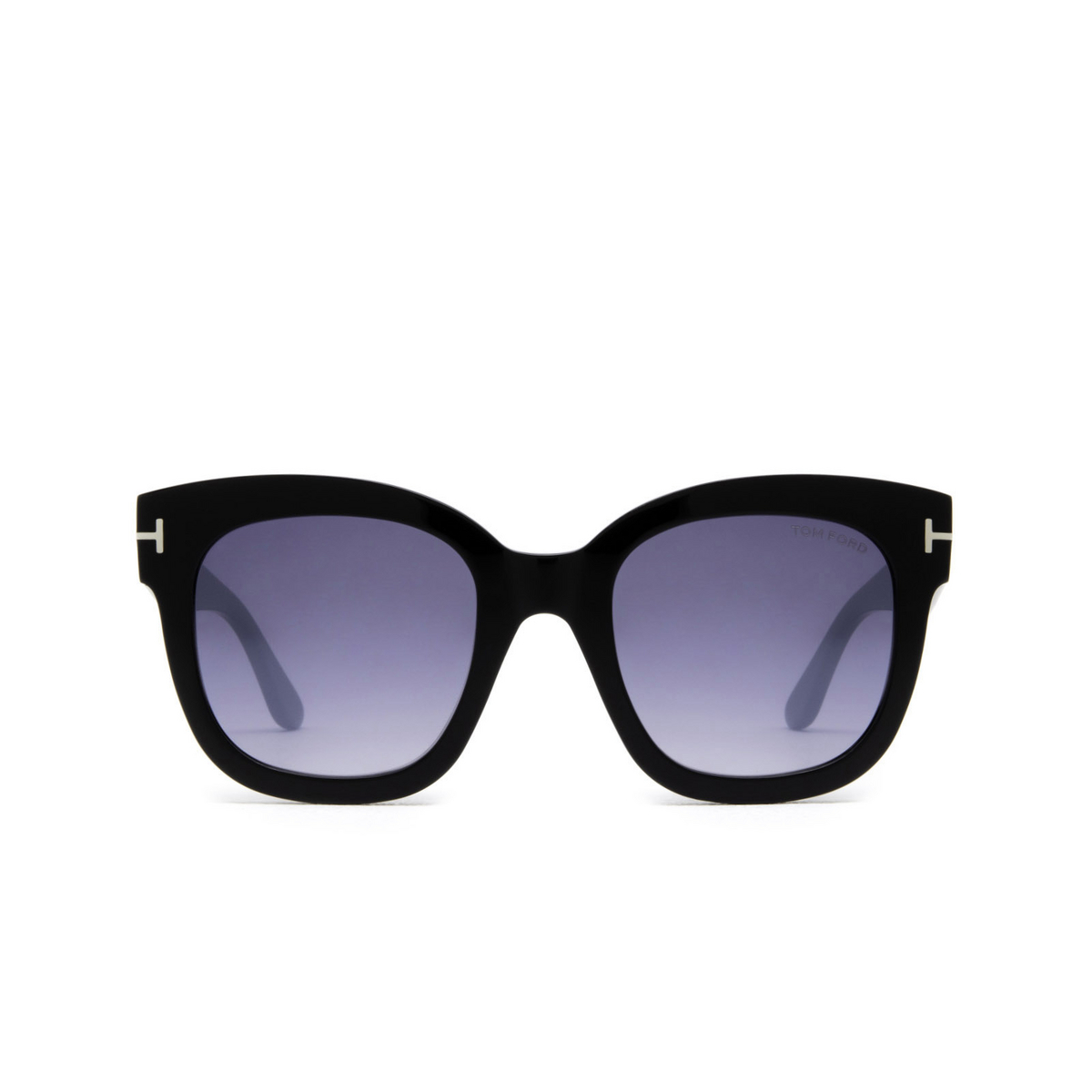 Tom Ford® Square Sunglasses: Beatrix-02 FT0613 color Black 01C - front view.
