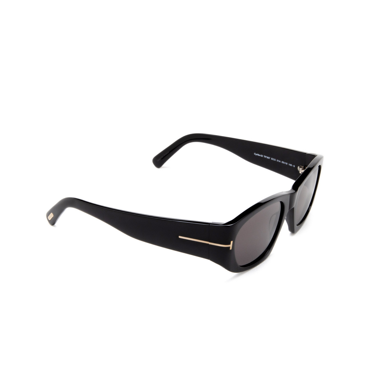 Tom Ford CYRILLE-02 Sunglasses 01A Black - three-quarters view