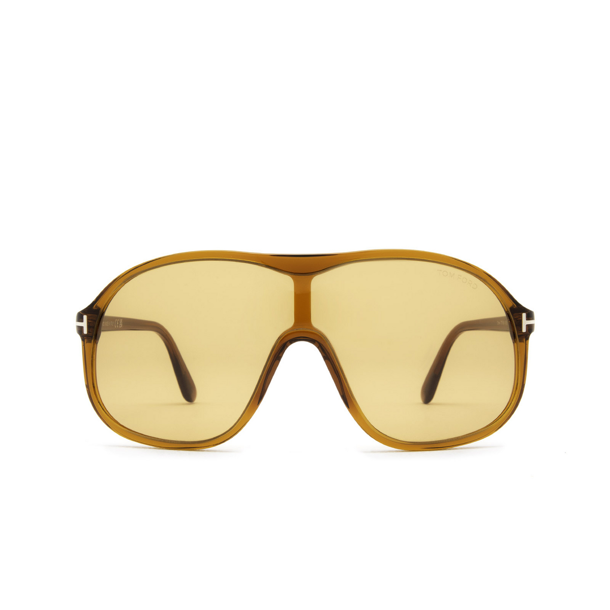 Tom Ford® Aviator Sunglasses: Drew FT0964 color Light Brown 45E - front view.