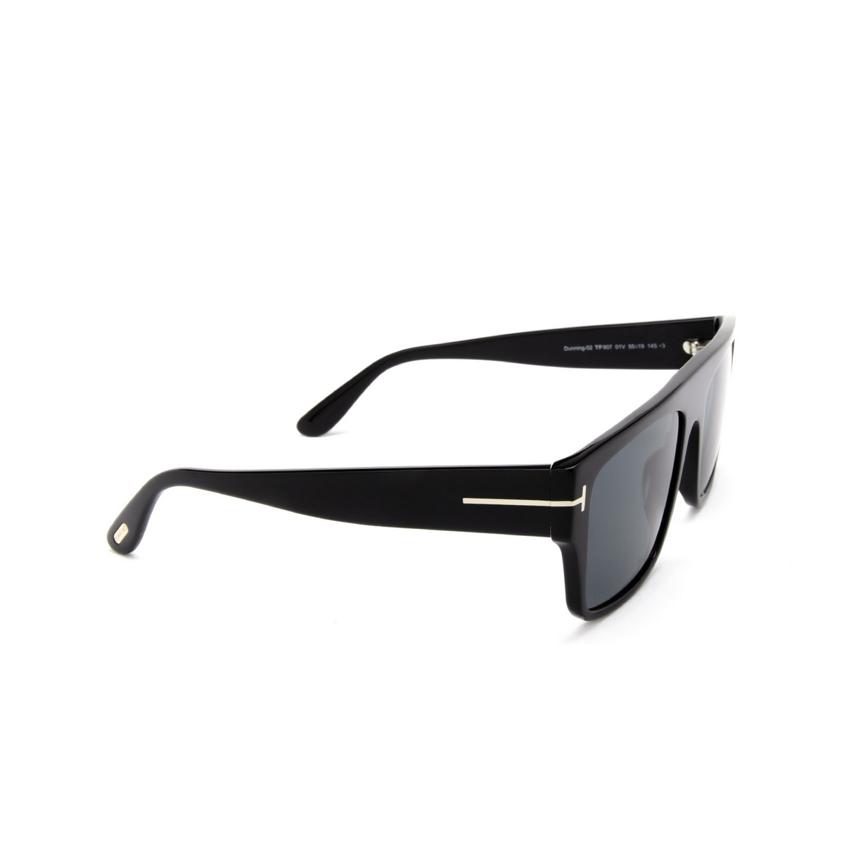 Tom Ford DUNNING-02 Sunglasses 01V Black - three-quarters view
