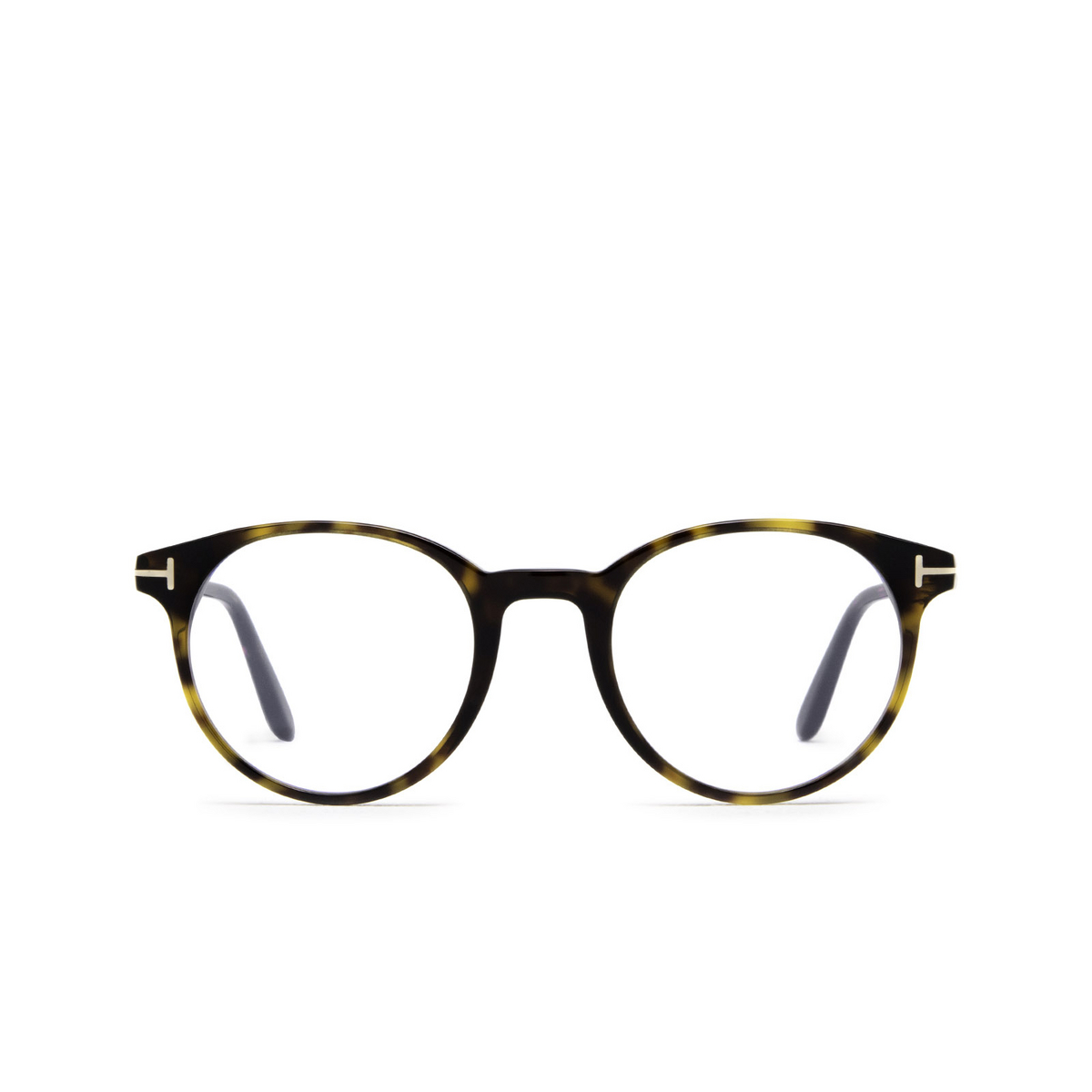 Tom Ford® Round Eyeglasses: FT5695-B color 052 Dark Havana - front view