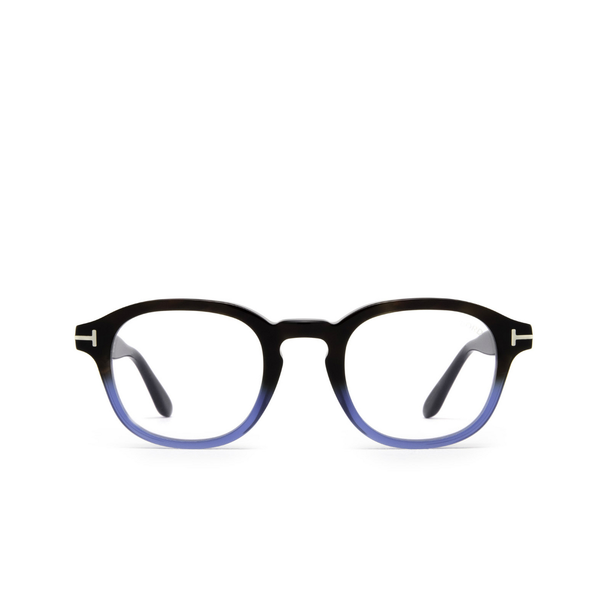 Tom Ford® Round Eyeglasses: FT5698-B color 055 Black & Blue - front view
