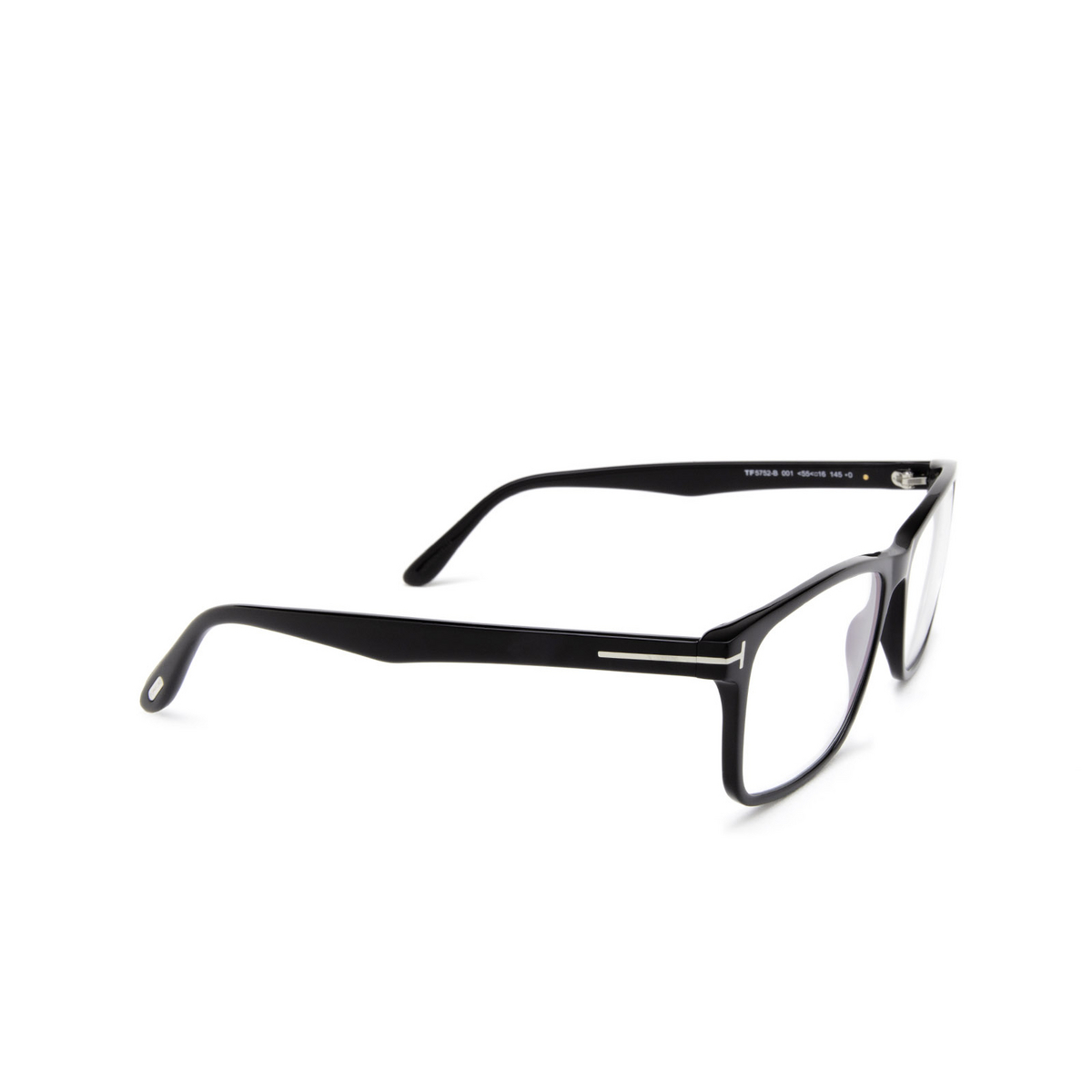 Tom Ford FT5752-B Eyeglasses 001 Black - three-quarters view