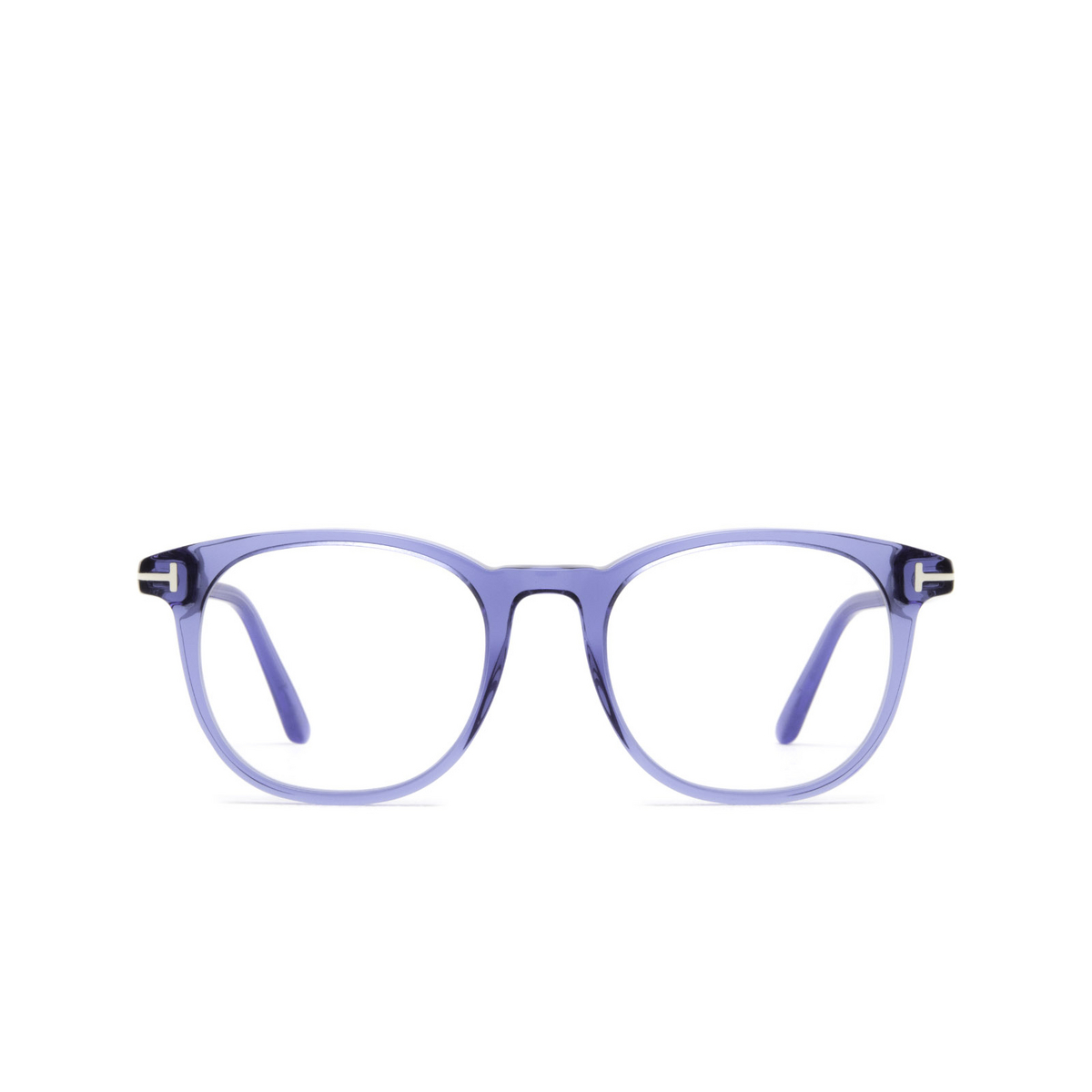 Tom Ford® Round Eyeglasses: FT5754-B color Blue 090 - front view.
