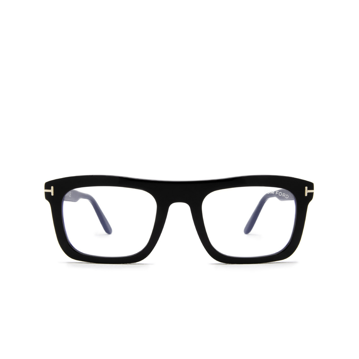 Tom Ford® Rectangle Eyeglasses: FT5757-B color Black 001 - front view.